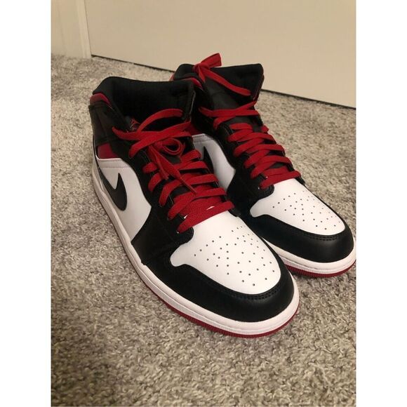 Jordan 1 Mid Black/ Gym Red Men’s Size 10.5 - Picture 1 of 10